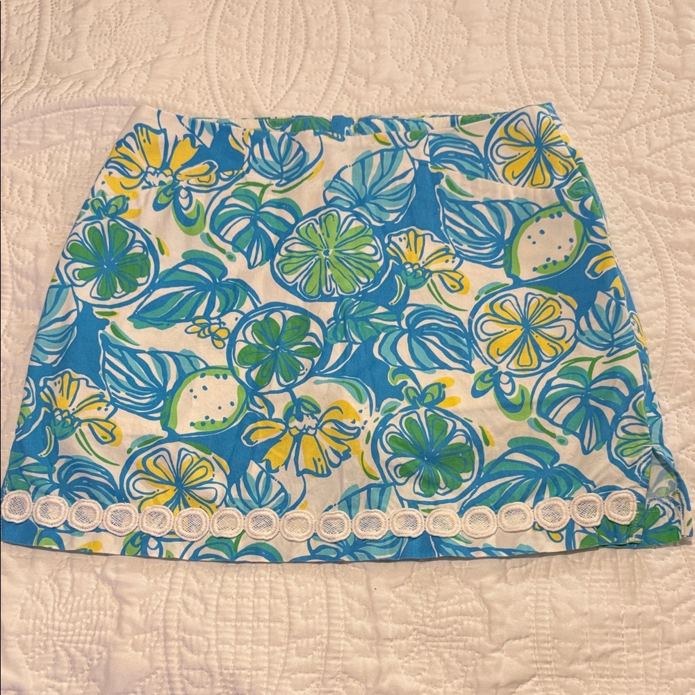 Lilly Pulitzer Blue and Green Floral Skort